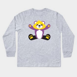 NonBinary Pride Teddy Bear Kids Long Sleeve T-Shirt